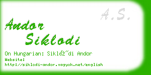 andor siklodi business card